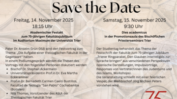 Veranstaltungshinweis Akademische Feier Theologie Trier